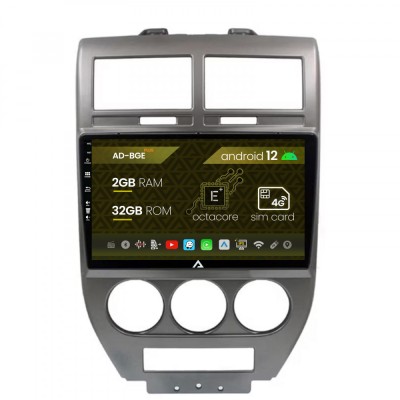 Navigatie Jeep Compass Patriot (2006-2010), Android 12, E-Octacore 2GB RAM + 32GB ROM, 9 Inch - AD-BGE9002+AD-BGRKIT295 foto