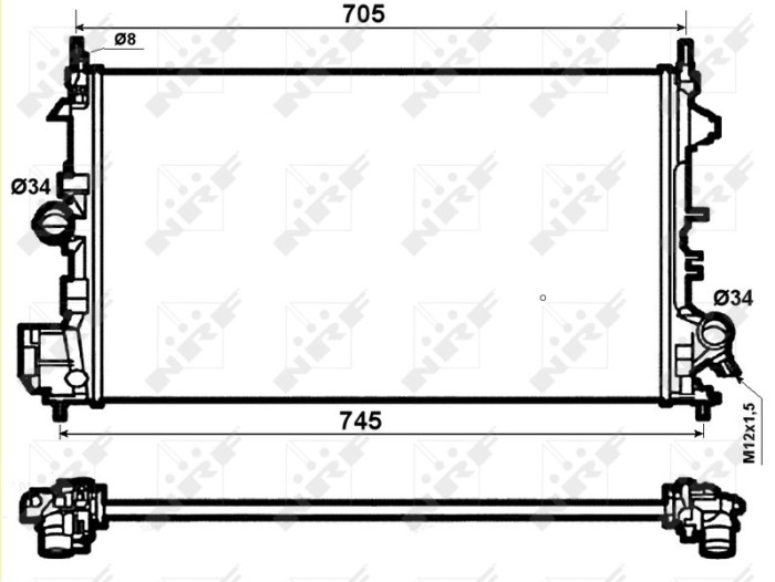 NRF 53074 Radiator, racire motor