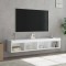Gossi comode tv cu lumini led, 2 buc., alb, 60x30x30 cm
