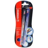 Pix fara mecanism Stabilo Exam Grade, G, 0. 4 mm, 2 culori/blister, albastru, negru
