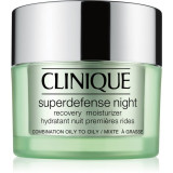 Clinique Superdefense&trade; Night Recovery Moisturizer Crema de noapte hidratanta anti-rid pentru ten gras și mixt 50 ml