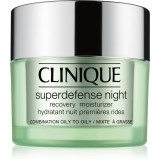 Clinique Superdefense&trade; Night Recovery Moisturizer Crema de noapte hidratanta anti-rid pentru ten gras și mixt 50 ml