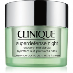 Clinique Superdefense™ Night Recovery Moisturizer Crema de noapte hidratanta anti-rid pentru ten gras și mixt 50 ml