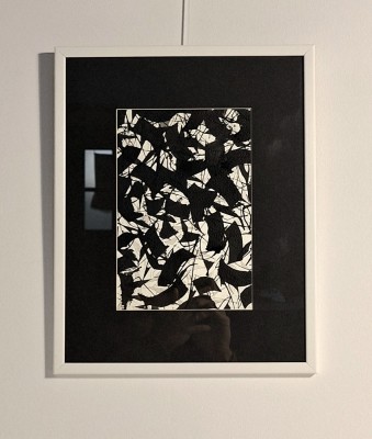 Bogdan Tănase Marinescu - Abstracție caligrafică, tus/hartie, 2024 foto