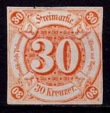 Cumpara ieftin ✅ (S45) Germania veche - Thurn und Taxis 1859 &quot;Cifra &quot; , 30 Kr Michel nr. 25 , nestampilat/negumat