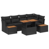 vidaXL Set de canapele pentru grădină 10 pcs Negru Rattan poli 3358837