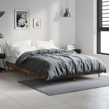 VidaXL Cadru pat fără saltea stejar fumuriu 120x190 cm, lemn prelucrat
