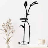 Cumpara ieftin Decoratiune de perete Metal Flower In The Vase, Negru, 0.15x71x33 cm
