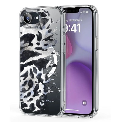 Husa pentru iphone 16e, atasare magnetica, magsafe, pattern skin 50, clear foto