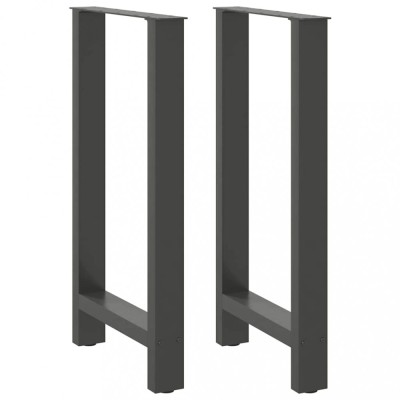 vidaXL Picioare de masă de bar antracit, 2 buc., 40x(90-91) cm, oțel 4013326 foto