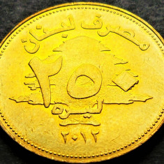 Moneda exotica 250 LIVRE(S) - LIBAN, anul 2012 * cod 1432 = UNC