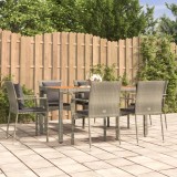 VidaXL Set mobilier de grădină cu perne, 7 piese, gri, poliratan