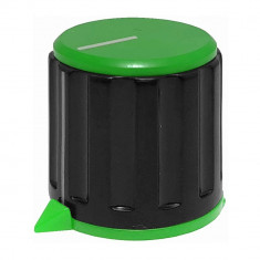 Buton pentru potentiometru rotativ, verde, 25x21x20mm, 157192