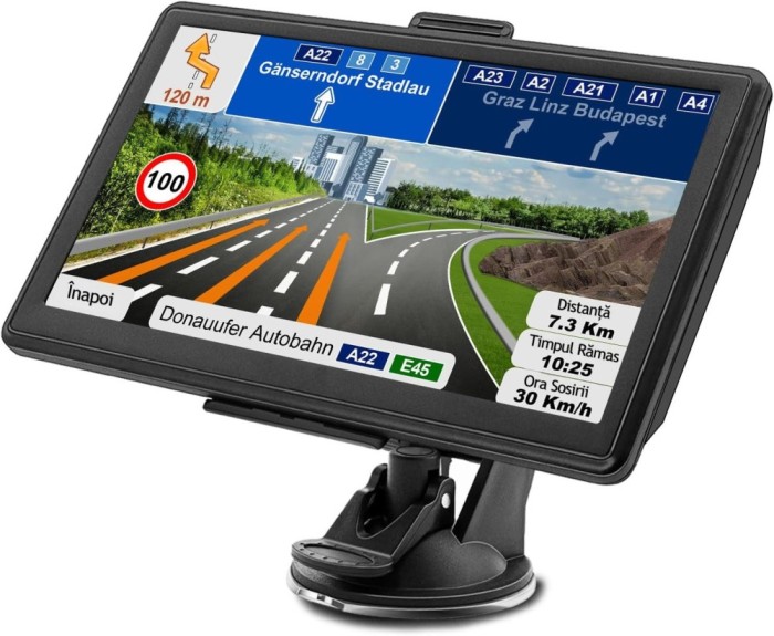Navigatie Auto GPS Profesionala Ecran Tactil 7 inch, Ghidaj Vocal, Meniu in 29 de Limbi inclusiv Lb Romana, Harti Europa,BTIR, Camion, Autoturism, ADR