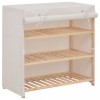 Pantofar textil Gossi alb, 79x40x80 cm, 3 rafturi, organizator pantofi