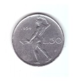 Moneda Italia 50 lire 1954, stare foarte buna, curata, Europa, Acmonital