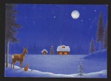 CPIB 19473 FELICITARE DE ANUL NOU - CAPRIOARA IEPURE, LUNA, BRAD, CASE IN NOAPTE