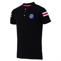Paris Saint Germain tricou polo Sleeve Stripe black - S
