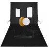 Set studio foto cu lumini softbox, fundal și reflector