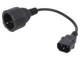 Cablu Alimentare 3x0,75mm2 Priză CEE 7/3 la IEC C14 0,15m
