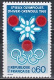 Franta 1967 - Jocurile Olimpice de iarnă 1968 - Grenoble, Franța, MNH, Nestampilat