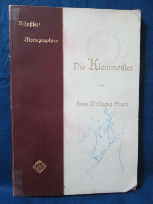 4812- Album Muzica 1908-Monografia micilor Artisti. Hans Wolfgang Sienger. foto