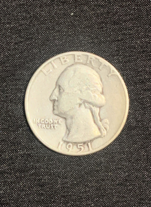 Moneda argint quarter dollar 1951D