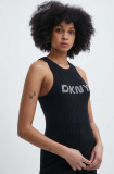 Cumpara ieftin Dkny top din bumbac HEART OF NY culoarea negru, D2B4A128