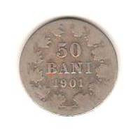 SV * Romania 50 BANI 1901 * ARGINT .835 * Regele Carol I mai rara (!) foto