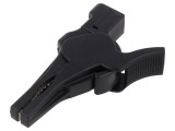 Bornă crocodil 32A 1kV neagră - Capacitate prindere max. 34mm