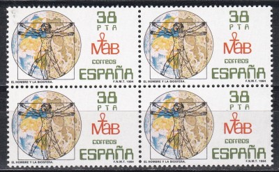 Spania 1984 - Omul și Biosfera, Bloc de 4, MNH foto