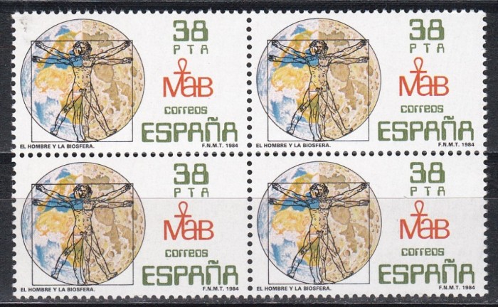 Spania 1984 - Omul și Biosfera, Bloc de 4, MNH