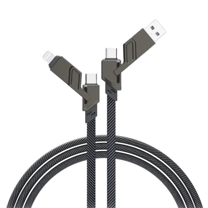 Cablu date/incarcare SJ886, 4in1, 60W, USB A/C, lightning, 100cm