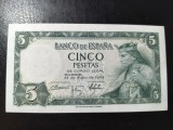 SPANIA 5 PESETAS 1954 UNC