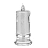Lumanare Decorativa Craciun LED, Model Picaturi Frosty, Baza Transparenta, Lumina Alb Cald, 4.5x11cm, Baterii Incluse, Oem