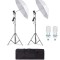 Kit de 2 umbrele albe, 2 trepiezi reglabili 200 cm, 2 becuri 85W, geanta de transport inclusa