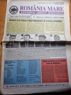 romania mare 15 decembrie 2000-frauda electorala fara precedent in romnaia foto