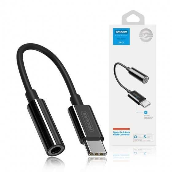 Adaptor JOYROOM SH-C1 Type-C la USB-C to 3.5mm Digital Audio Converter Adapter negru