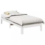 VidaXL Cadru de pat fără saltea, alb, 90x200 cm, lemn masiv pin 859221