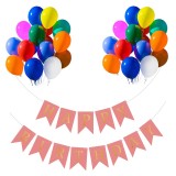 Cumpara ieftin Set 20 Baloane 30cm + Banner Happy Birthday Roz 12x17cm - Decoratiuni Aniversare, Baloane Petrecere Copii, Baloane Latex Roz