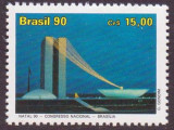 C398 - Brazilia 1990 - Craciun (1/2),neuzat,perfecta stare, Nestampilat
