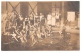 SV * Tusnad Bai * Foto GRUP DE OAMENI LA PISCINA CU APA SARATA * 1927, Circulata, Necirculata, Fotografie, Balvanyos