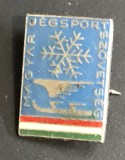 ISGSTR1 Insignă veche Ungaria - Magyar J&eacute;gsport Sz&ouml;vets&eacute;g (Sporturi pe Gheață) retro email
