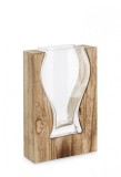 Cumpara ieftin Set 4 vaze flori sticla lemn Medea 17x6x25 cm