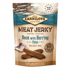 Carnilove Jerky, Rață și file de somon, punguță recompense fără cereale câini, 100g