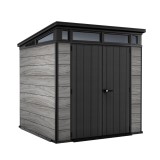 Signature pent 7x7 casă de grădină din plastic gri furtună