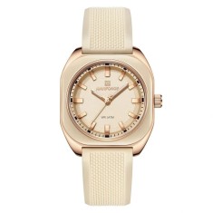 Ceas Dama Naviforce 5061 Crem - Analog Fashion Casual, Rezistent la Apă 3ATM