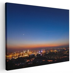 Tablou peisaj urban noaptea Tablou canvas pe panza CU RAMA 20x30 cm