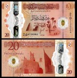 LIBIA █ bancnota █ 20 Dinars █ 2025 █ P-87 █ POLYMER █ UNC █ necirculata