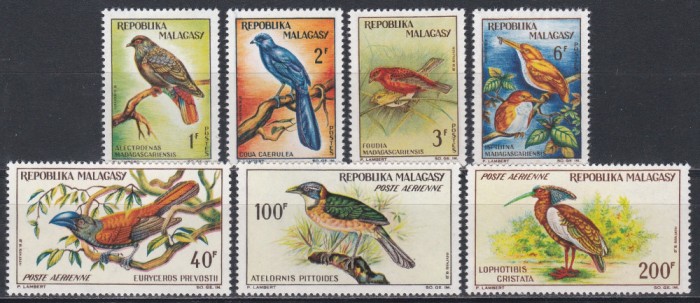 Madagascar 1963 - Păsări, Serie + PA, MNH